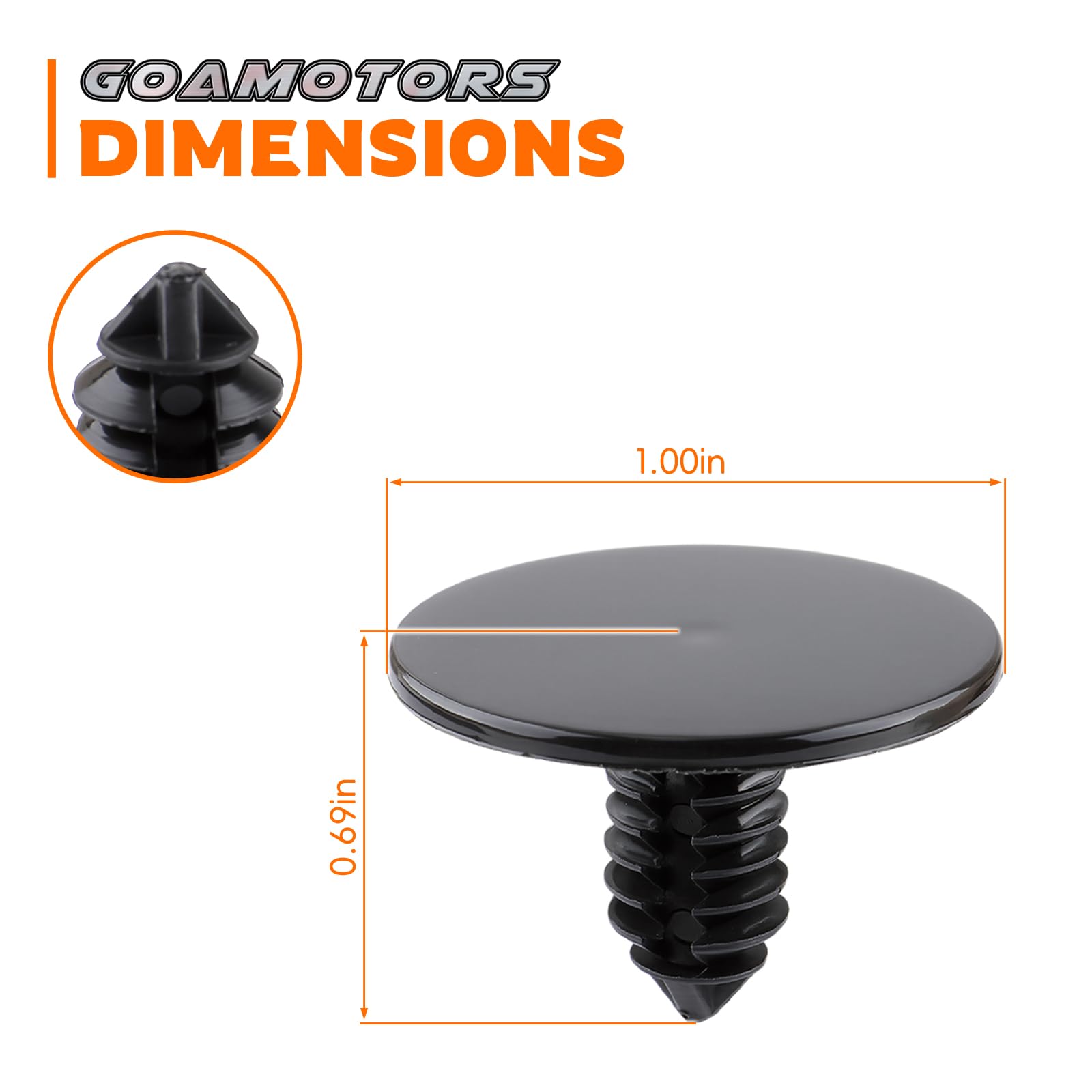 50 Clip Fermacappotto Per Jeep Chrysler Dodge Ram Liberty – Nylon Nero, OE 6504135