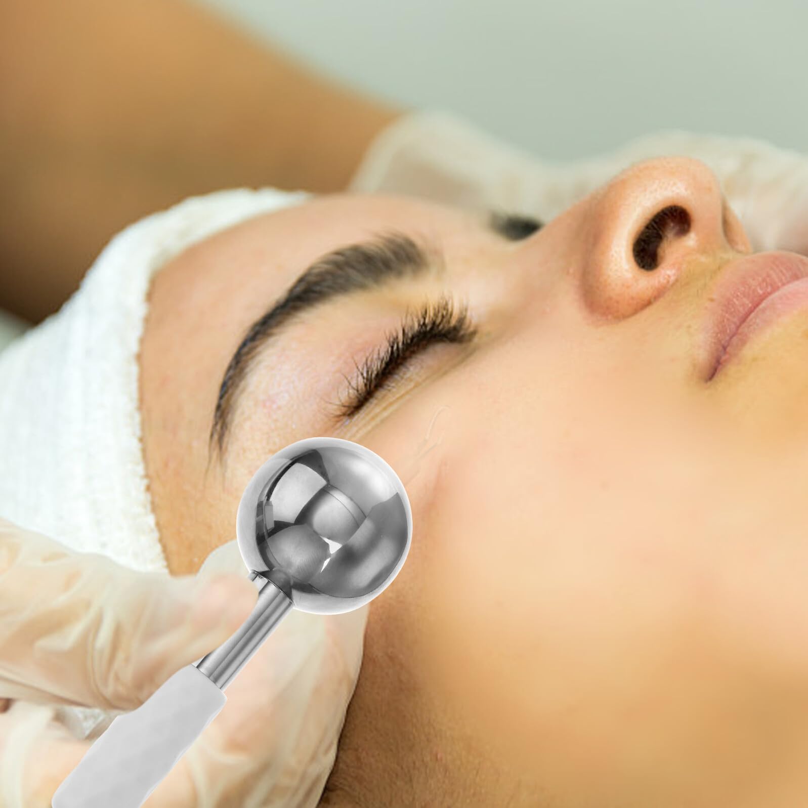 IMIKEYA 2 Stück Edelstahl Gesichtseiskugeln Massagegerät Zur Kühlung und Anti Aging Gesichtsroller für Glatte Haut und Augenpartie Zufällige Farbe Zufällige Farbe