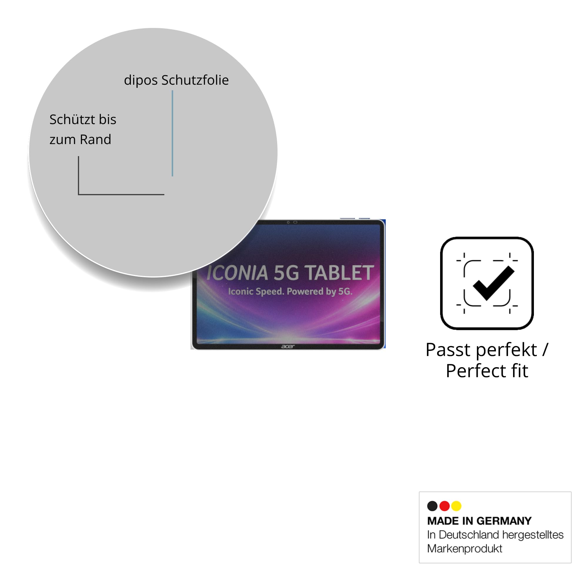 dipos Protector de Pantalla Antiespía para Acer Iconia iM11 | Película protectora mate, filtro de privacidad 4 vías, ajuste perfecto, antiarañazos, sin burbujas, autoadhesivo
