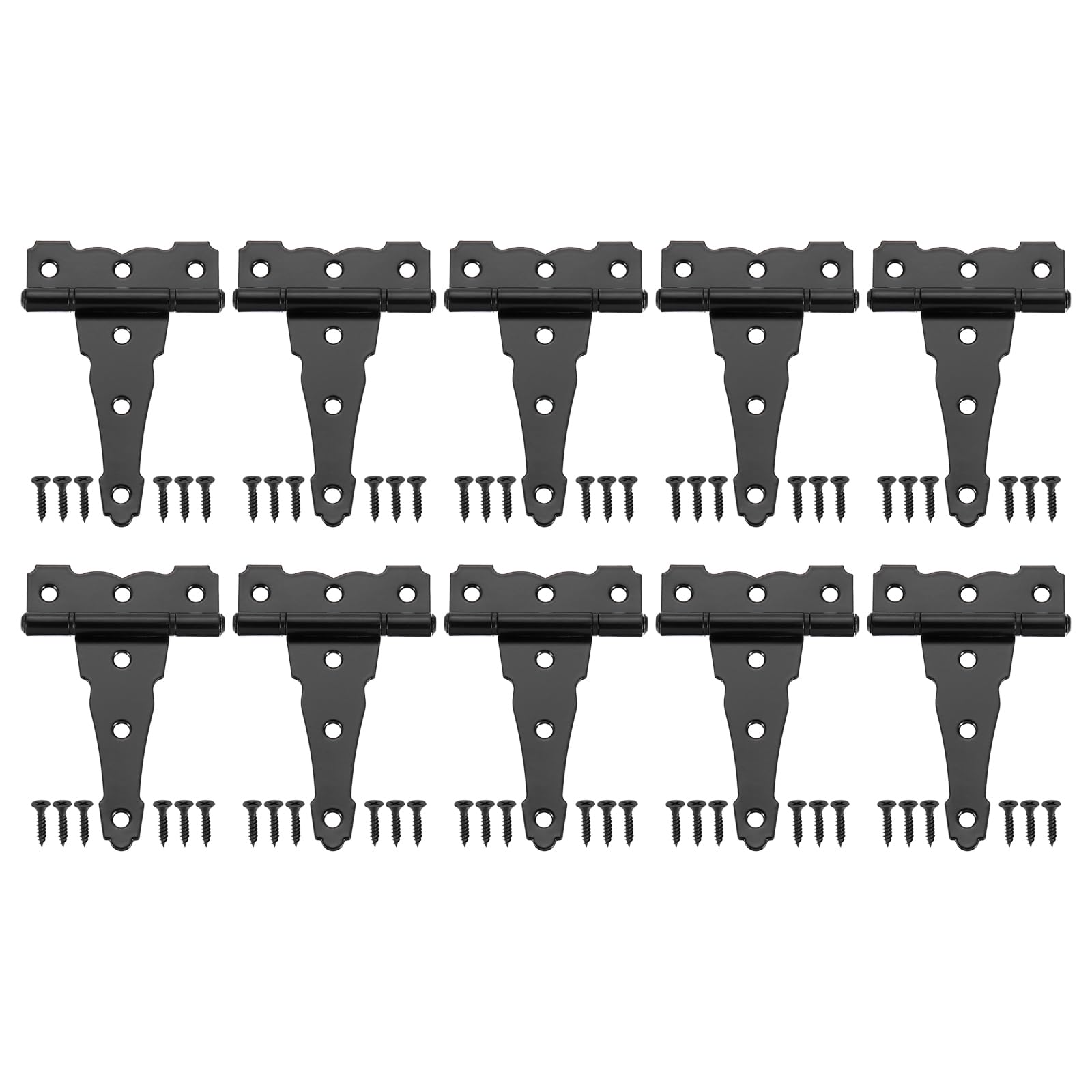 Charnière de porte en T uxcell lot de 10 pentures forgées 12,2 cm noires pour abri