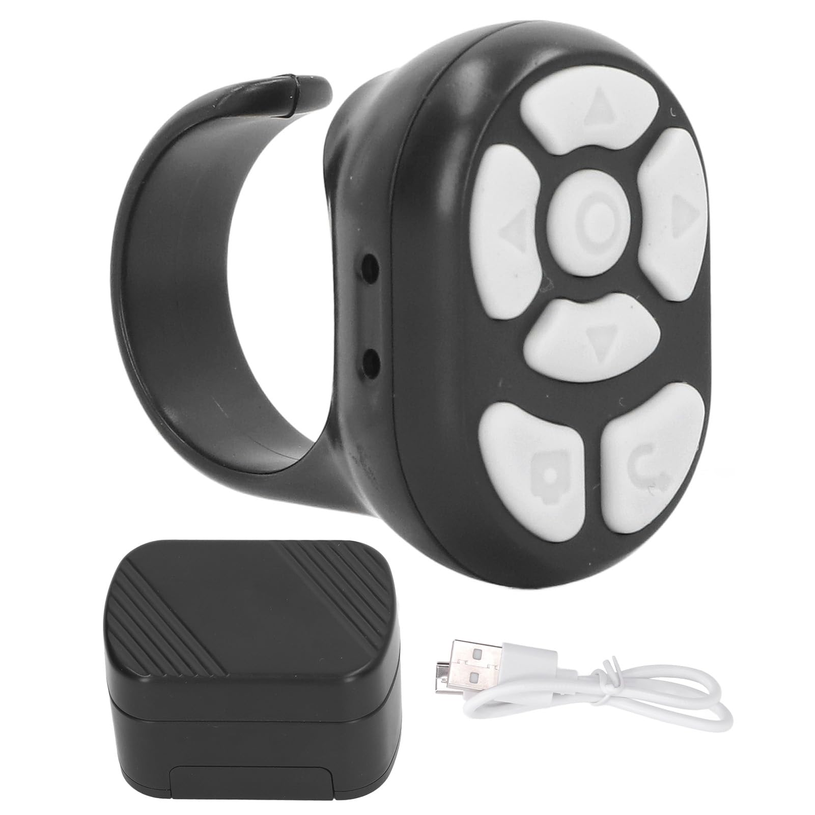 Turner de Página de Control Remoto Bluetooth, para TikTok para Aplicación Kindle Clicker de Anillo de Desplazamiento Remoto, Botón de Autofoto de Obturador Remoto de Cámara (Negro)