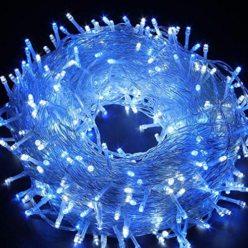 Guirlande lumineuse LED bleue pour décoration extérieure de jardin et soirées festives