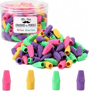 Mr. Pen- Pencil Top Erasers Bulk, 150 Pack, Vibrant Colors