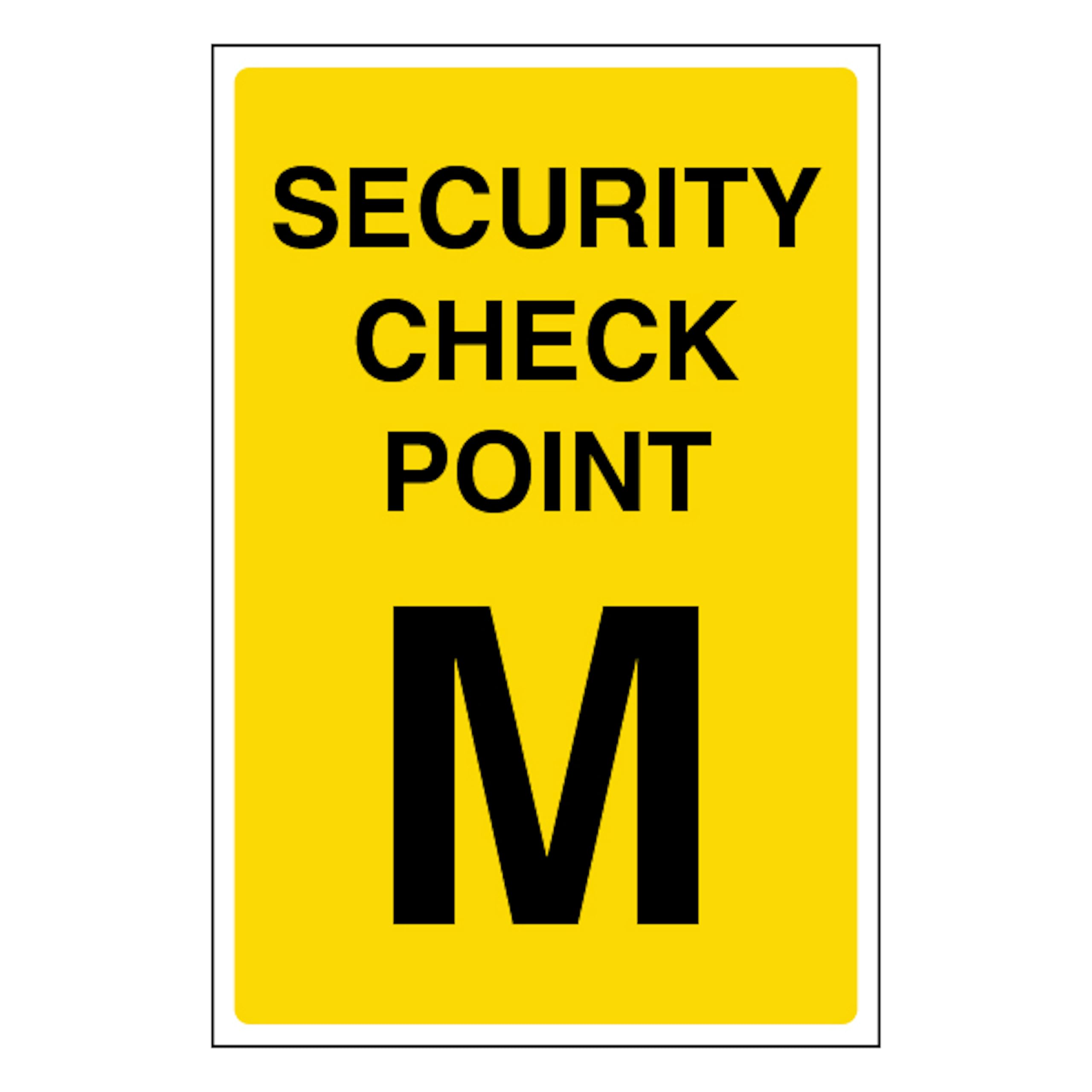 V Safety Security Check Point M 100 x 150 mm - 1mm Rigid Plastic