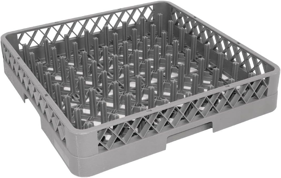 Vogue Plate Dishwasher Rack, Grey, Dimensions: 100(H)x500(W)x500(D) mm, Any Commercial Washer Compatible - Check Dimensions - For Cups, Dishes & Containers - Quick Drying, Commercial & Home Use, K909