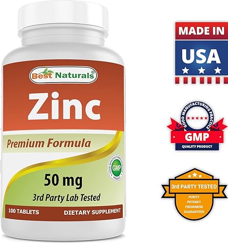 Miniatura 7 de Best Naturals Suplementos de zinc de 50 mg (como gluconato de zinc) - Vitaminas de zinc para adultos - 100 comprimidos (100 unidades (paquete de 1))