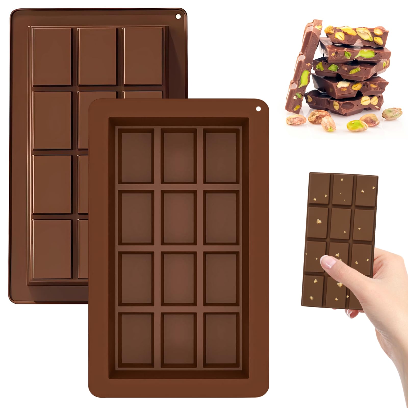 Webake Lot De 2 Grands Moules Rectangulaires En Silicone épais