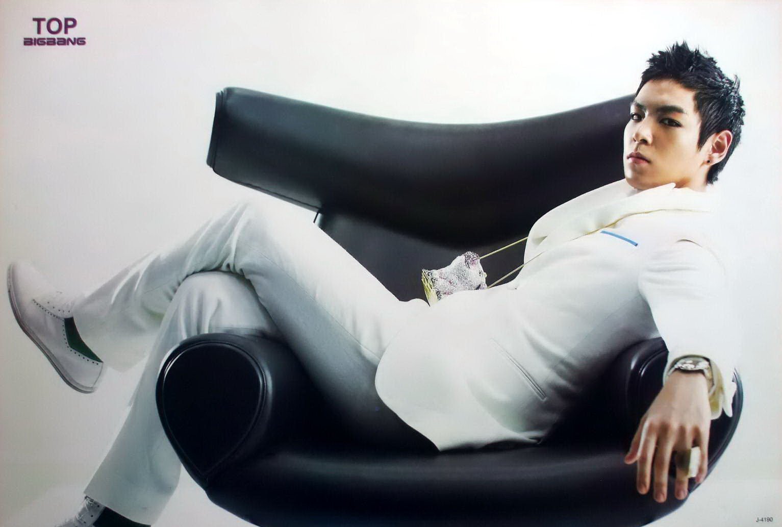 56 Poster Top T.O.P Big Bang Bigbang White Suit Across Chair Wall Art Print Poster 35"x23.5" Living Room Home Office Decor