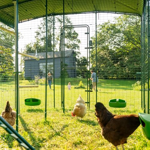 Image of Omlet Chicken Feeder | Made of Hygienic, Easy to Clean Plastic | Attaches to Your Run with Strong Steel Clips | Compatible with Chicken Runs & Omlet Chicken Coop Runs