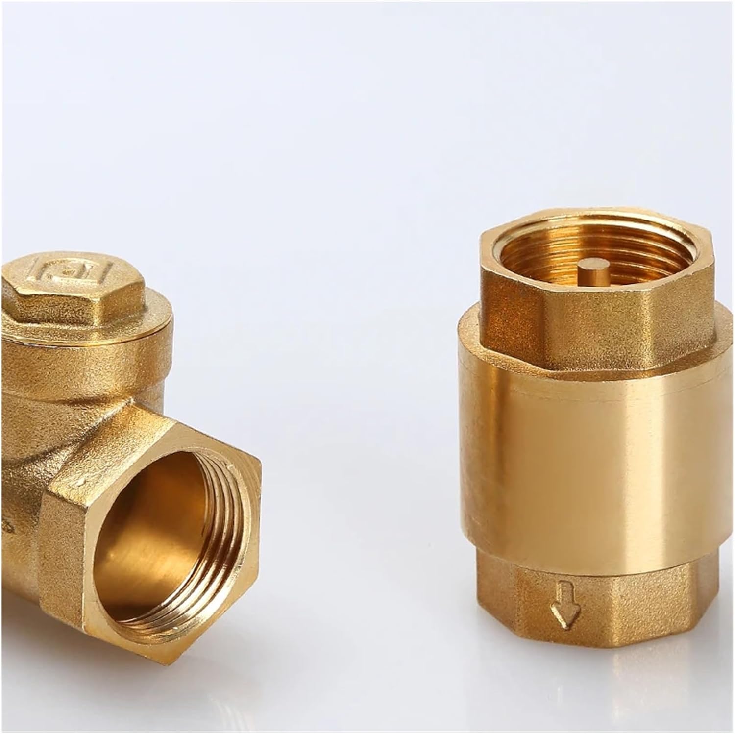 1 piece 1/2" NPT brass threaded inline spring check valve 20/25mm diameter 200WOG for water control float valve