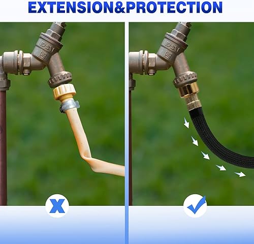 Miniatura 5 de Extensión de manguera de jardín de 0.8 pies Adaptador flexible Conector corto con tubo espiral integrado para carreteRVdeshumidificador (1)