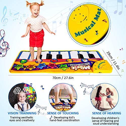 Piano Playmat, Kids Piano Mat Muzikaal Tapijt Baby Vloer Toetsenbord Mat Touch Play Muziek Dans Mat voor Peuter Kinderen… - Image 5