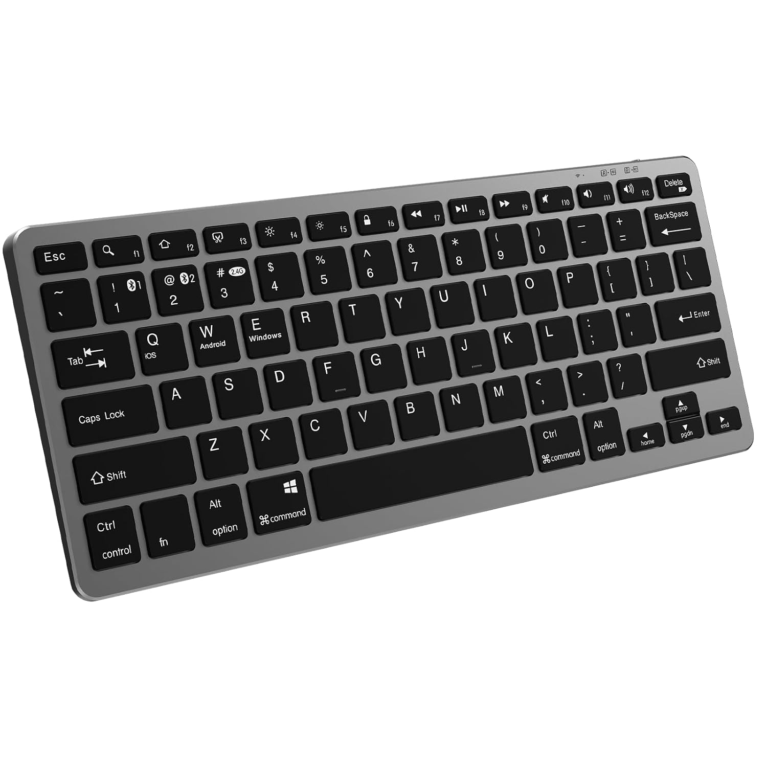 JKSML Wireless Keyboard with 78 Keys Bluetooth and 2 4 GHz Wireless Low Profile Fluid Quiet Typing 12