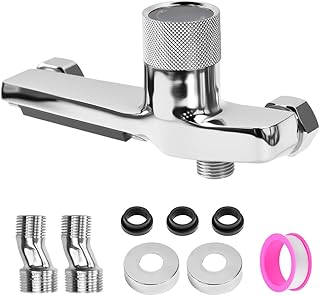 Comprar Grifo de Bañera en Cascada, Mezclador Termostático para Ducha, Grifo de Ducha Termostatico con 2 Salidas, Recambio TermostatoGrifo para Ducha, Grifo Mezclador Cromado paraDucha Baño- Plata