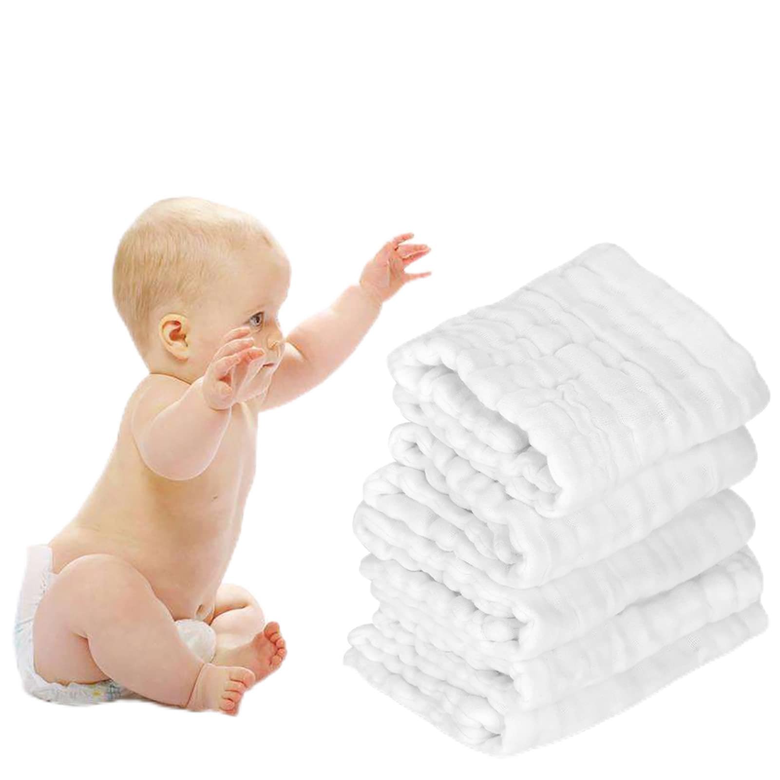 Insertos de Pañales de Tela, 5 Piezas de Pañales Reutilizables Extra Grandes de Algodón Pañales de Tela para Bebés Pañales Lavables para Bebés Producto para el Cuidado Infantil
