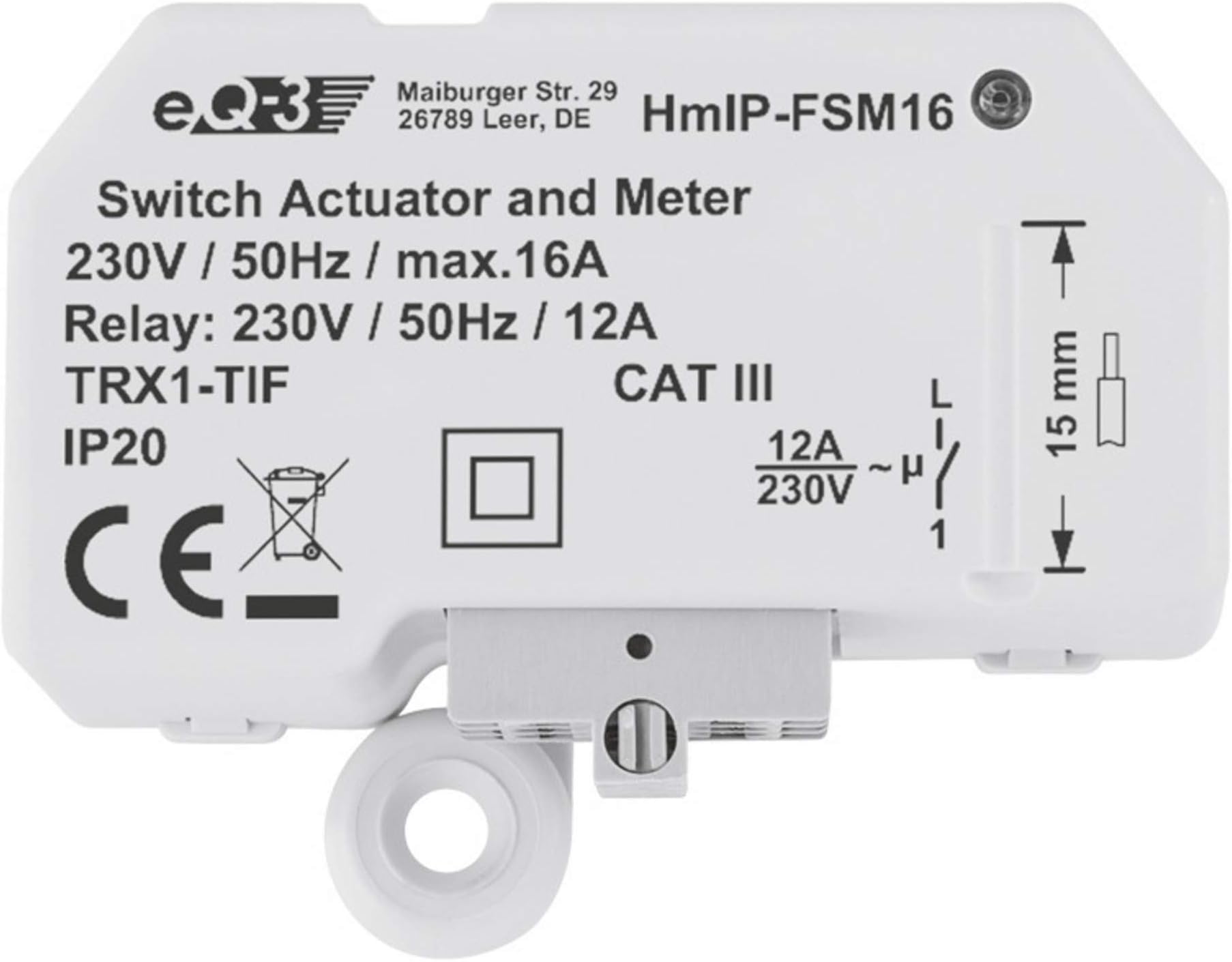 Homematic IP 150239A0 Flush Mount Switch Actuator and Meter - Grey