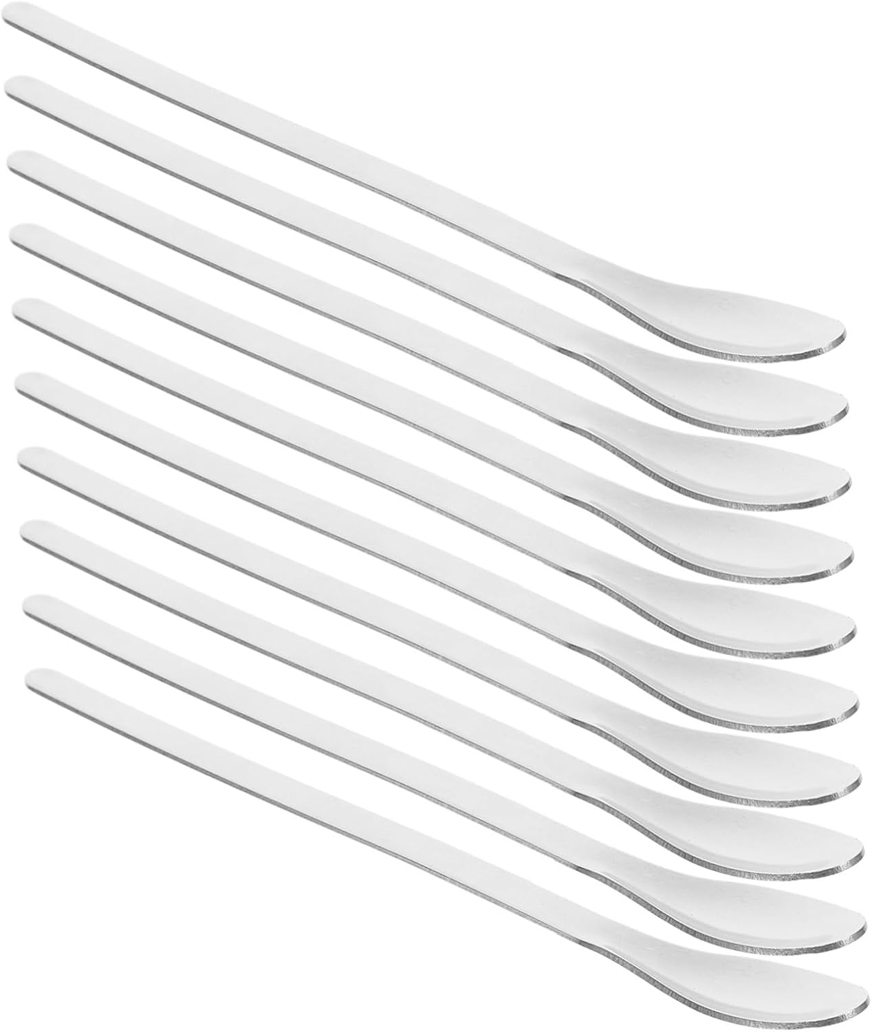 24pcs Stainless Steel Lab Sampling Spoons Metal Stirring Paddle Lightweight Reusable Spatulas for Laboratory and Home Use