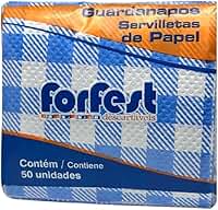 100 Guardanapos De Papel Coloridos Festa Aniversário (AZUL XADREZ)