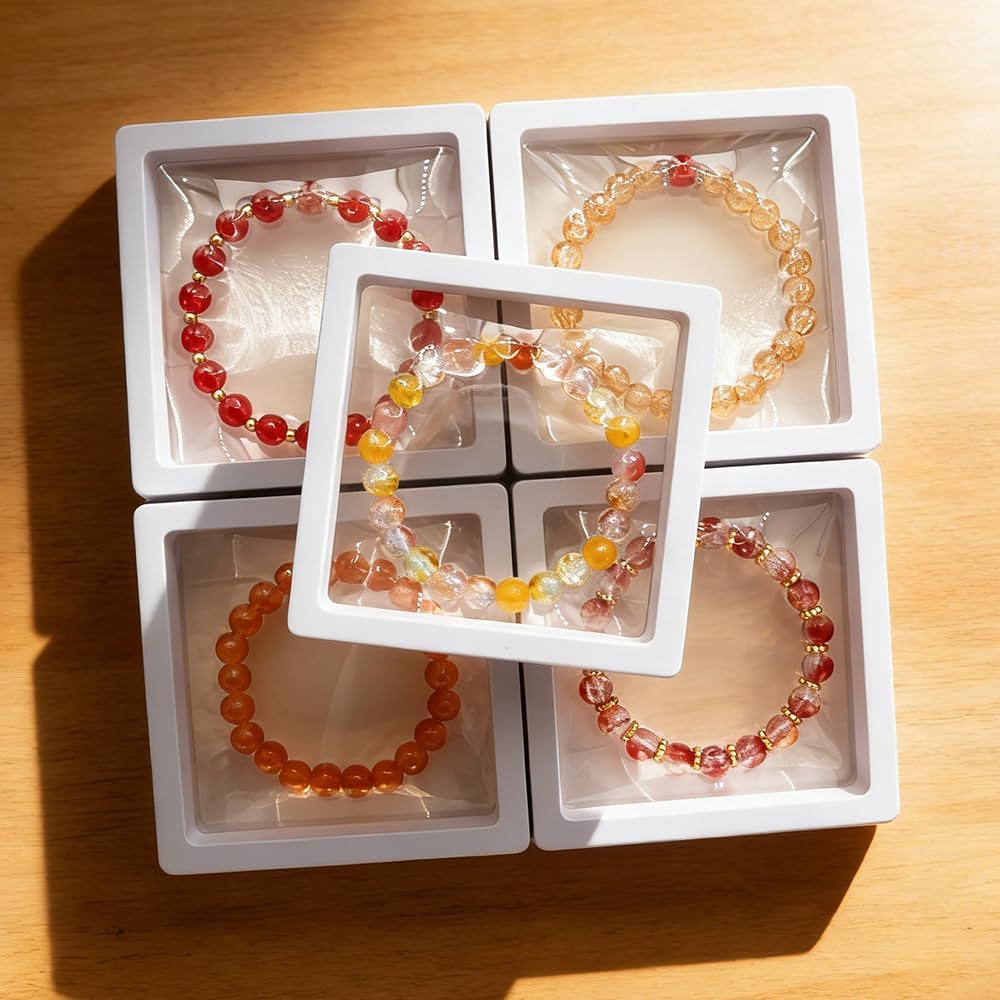 8mm Glass Beads for Bracelet Kit - 900 Pcs Jewelry Making Kits Bead DIY with Spacer Charms (Brown Red Orange Yellow Series)