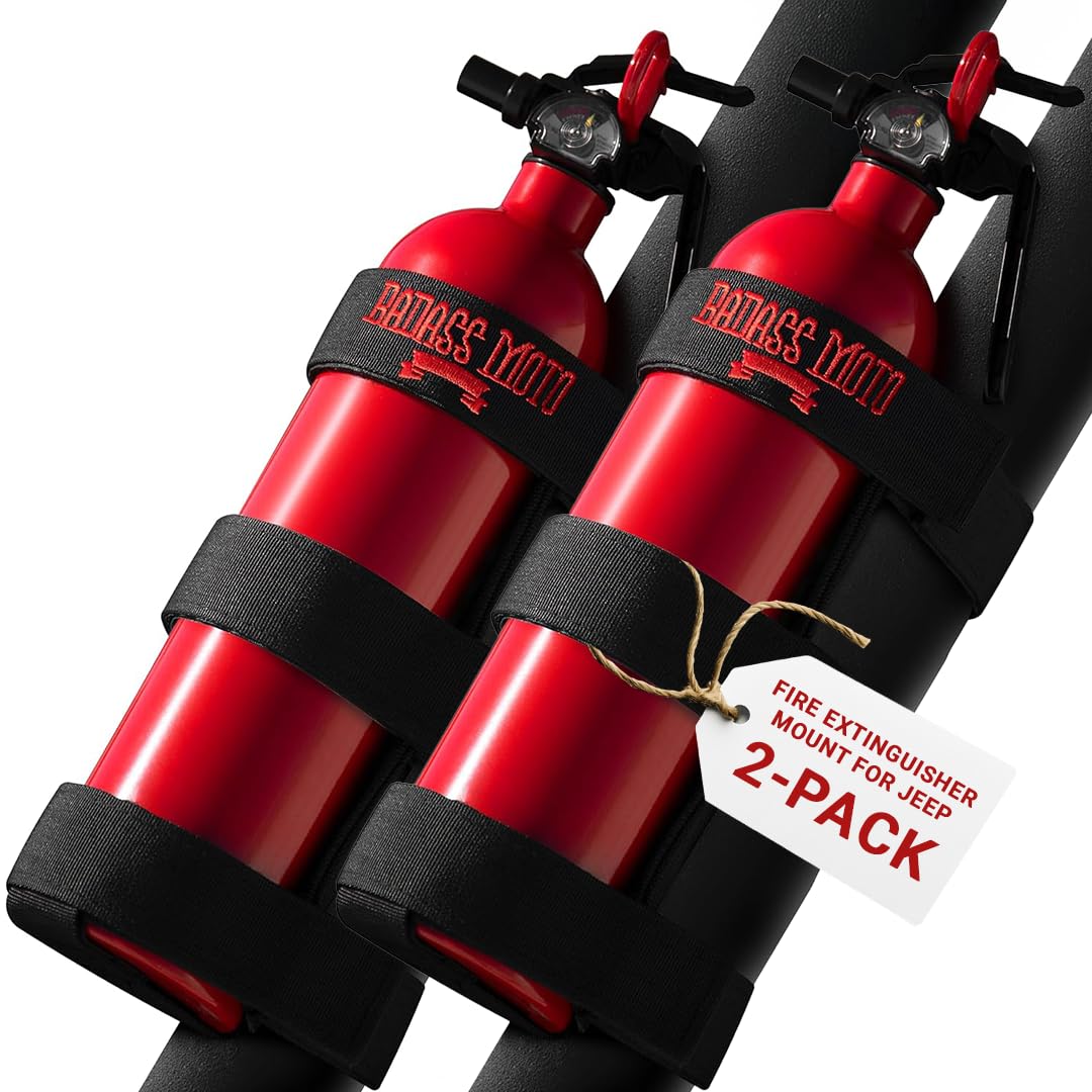 Badass Moto for Wrangler Jeep Gladiator Fire Extinguisher Mount. Black 2 pk