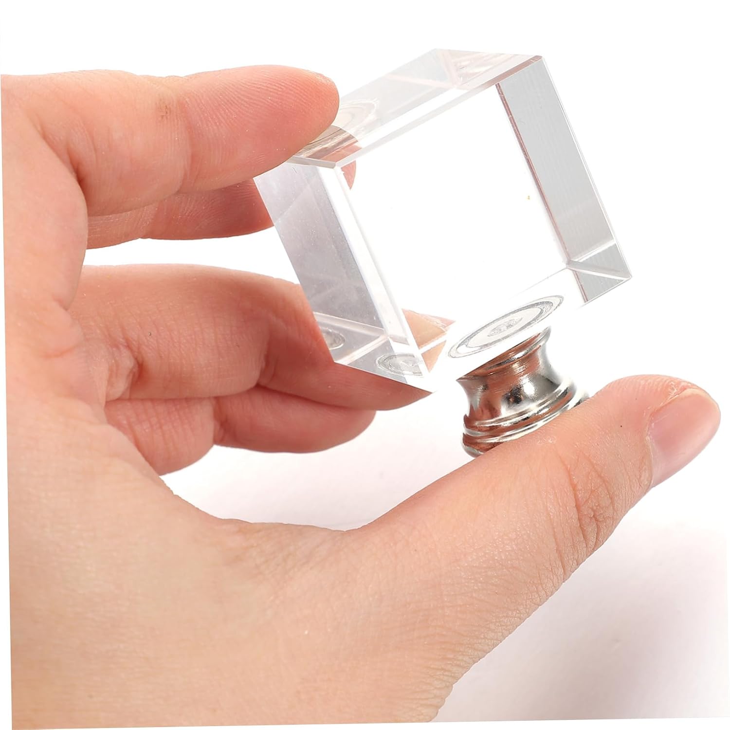 Gadpiparty 2pcs Crystal Lighting Lamp Top Knob Light Cube Finials for Lampshade Holder Modern Table Lamp Finials