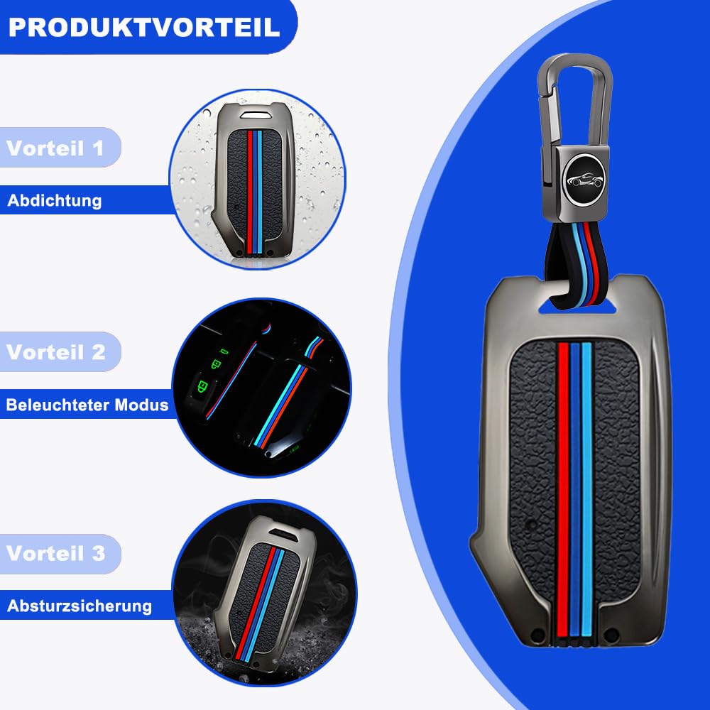 Coque Clé Voiture Kia - Compatible Sportage, Ceed, Niro, Seltos... (2019-2023) - Alliage Zinc Et Cuir - Design Premium Avec Porte-clés - Couleur Marron