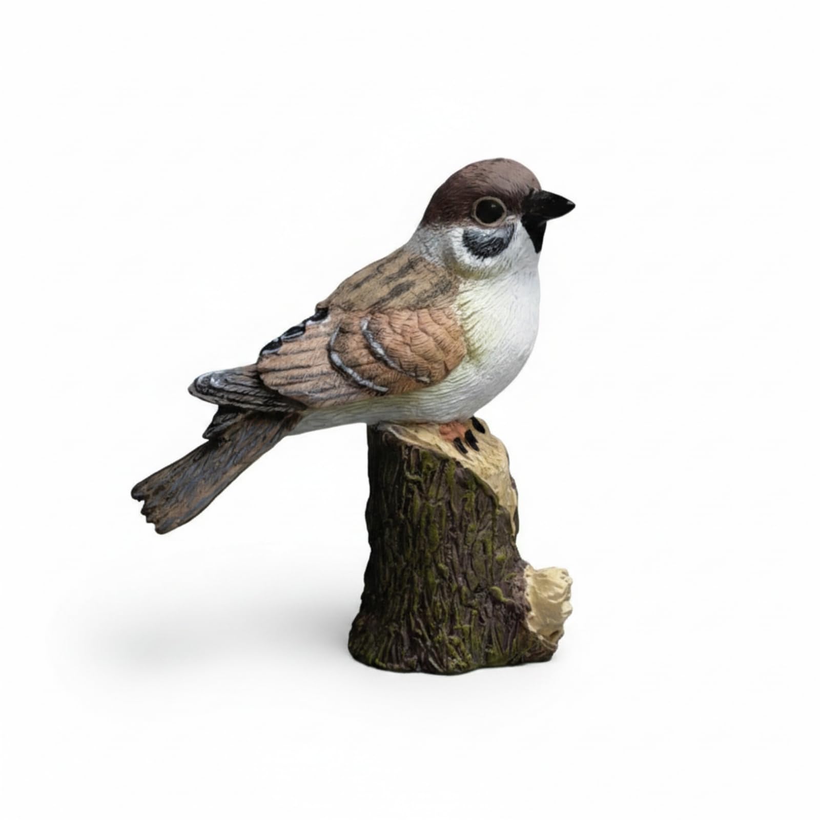 Figurine moineau au bec pointu avec finitions peintes de haute précision