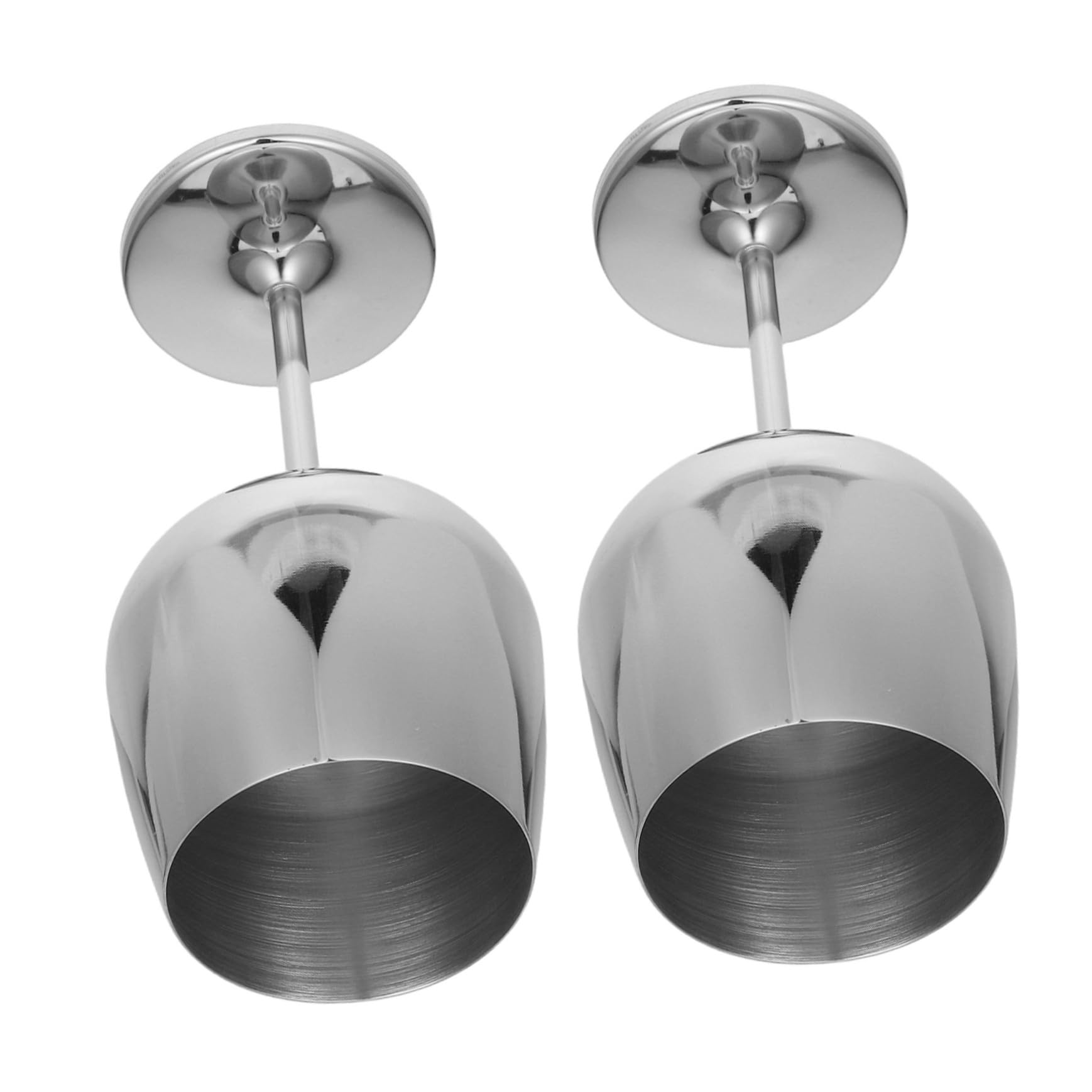 Verres à vin inox incassables par 2 pour camping et pique-nique