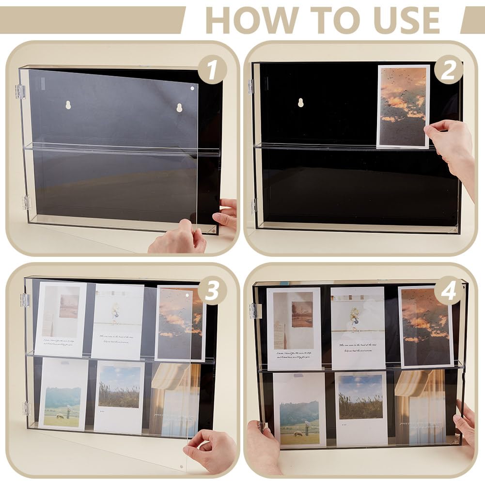 UNICRAFTALE Baseball Card Display Case Acrylic Sports Trading Cards Displays Frame 2-Tier Wall Mounted Baseball Trading Card Display Cases Wall Organizer for Sports Gift Collection - Image 4