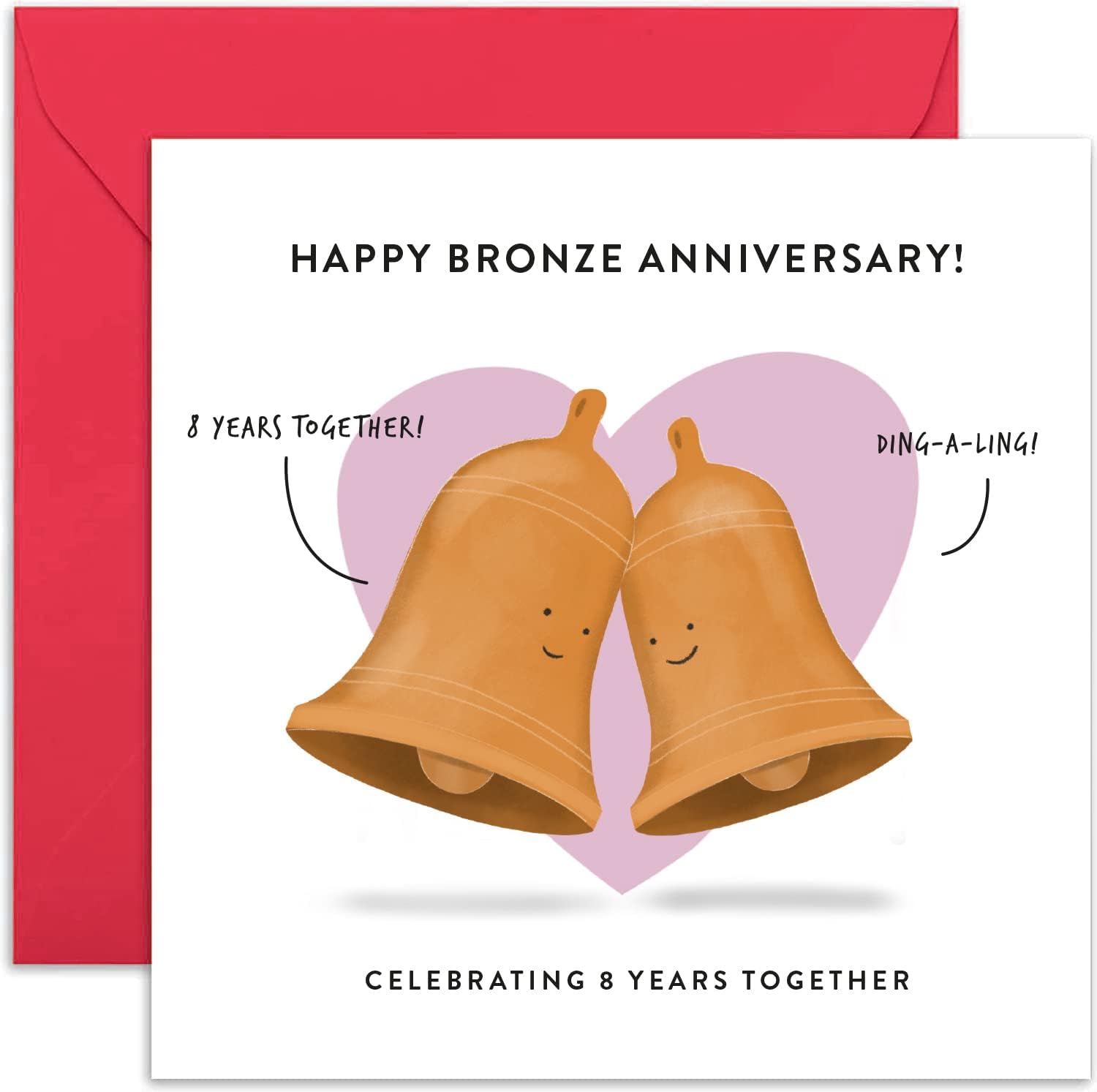 Old English Co. 8th Wedding Anniversary Card for Husband and Wife Cute Funny