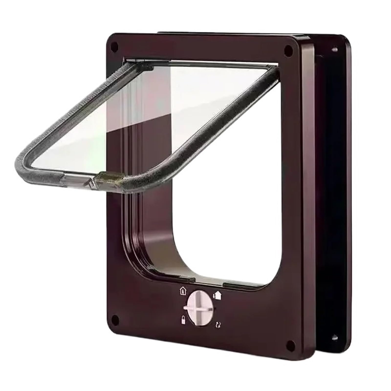 Cat Flap Dog Cats 4 Way Security Lock Door For Kitten ABS Plastic Small Pet Gate Kit(Color2,M)