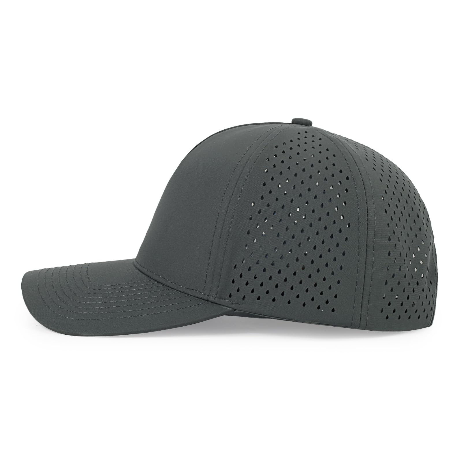 Gorra de béisbol de secado rápido con ala curvada, gorra de malla cortada con láser, gorra de pelota de golf para hombres y mujeres