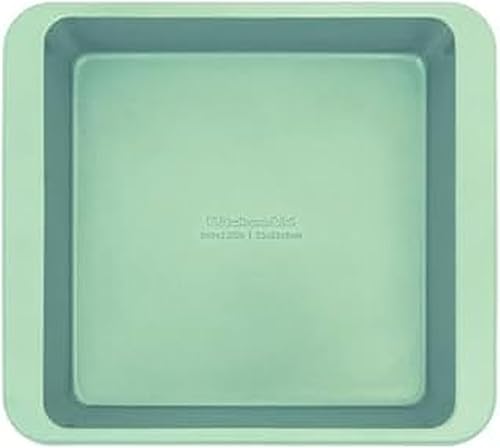 Miniatura 15 de KitchenAid Molde cuadrado de acero aluminio antiadherente de ingeniería suiza, apto para lavavajillas, contorno plateado, 9 pulgadas