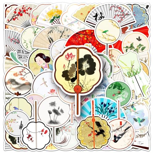 50 Pcs Fan Stickers Vinyl Funny Aesthetic Cute Fan Sticker for Water Bottle Laptop Skateboard Luggage Computer Scrapbook Notebook Bicycle Cars Bumper,Waterproof Trendy Sticker for Adults Teens
