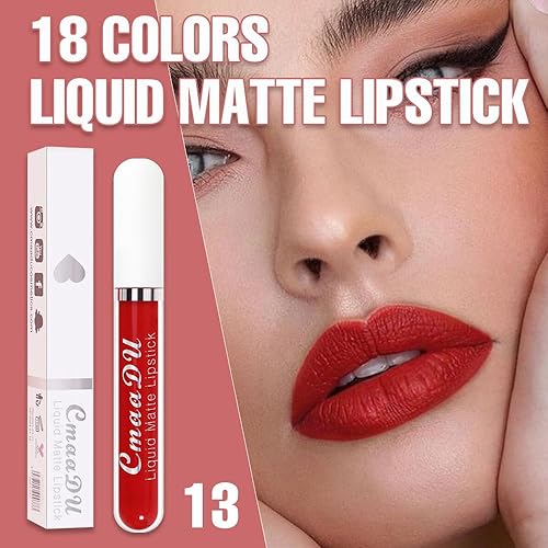 Vista 113 de evpct Juego de 6 lápices labiales líquidos mate para mujer, color ciruela oscuro, vino, rosa, malva, rojo, nude, rosa, labiales, mate, 24 horas, 1