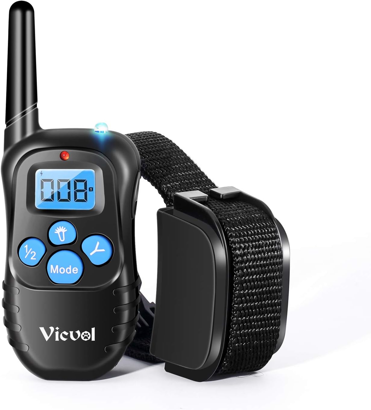 Dog Training Collar Rechargeable Rainproof 330 yd Remote Dog Training Shock Collar -Vibration, Shock and Tone with Backlight LCD,Vibra Shock Electronic Collar