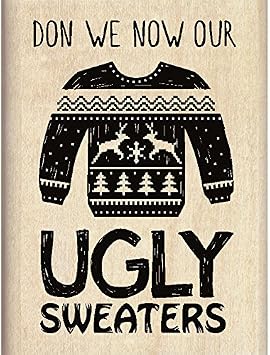 Inkadinkado Ugly Sweater Christmas Mounted Rubber Stamp, 2.25" by 3"