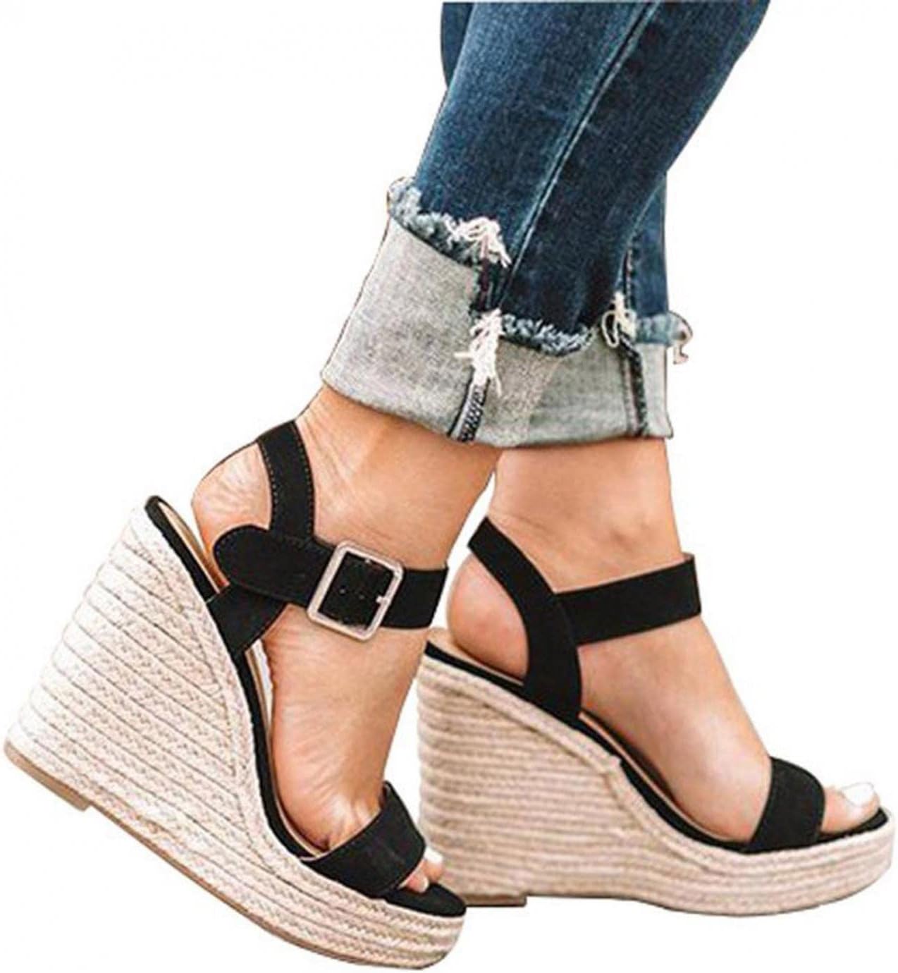 FABIURT Sandal Shoes Woman, Womens Summer Crystal Flat Sandals Strap Open Toe Hollow Out Sandals Boho Rhinestone Shoes