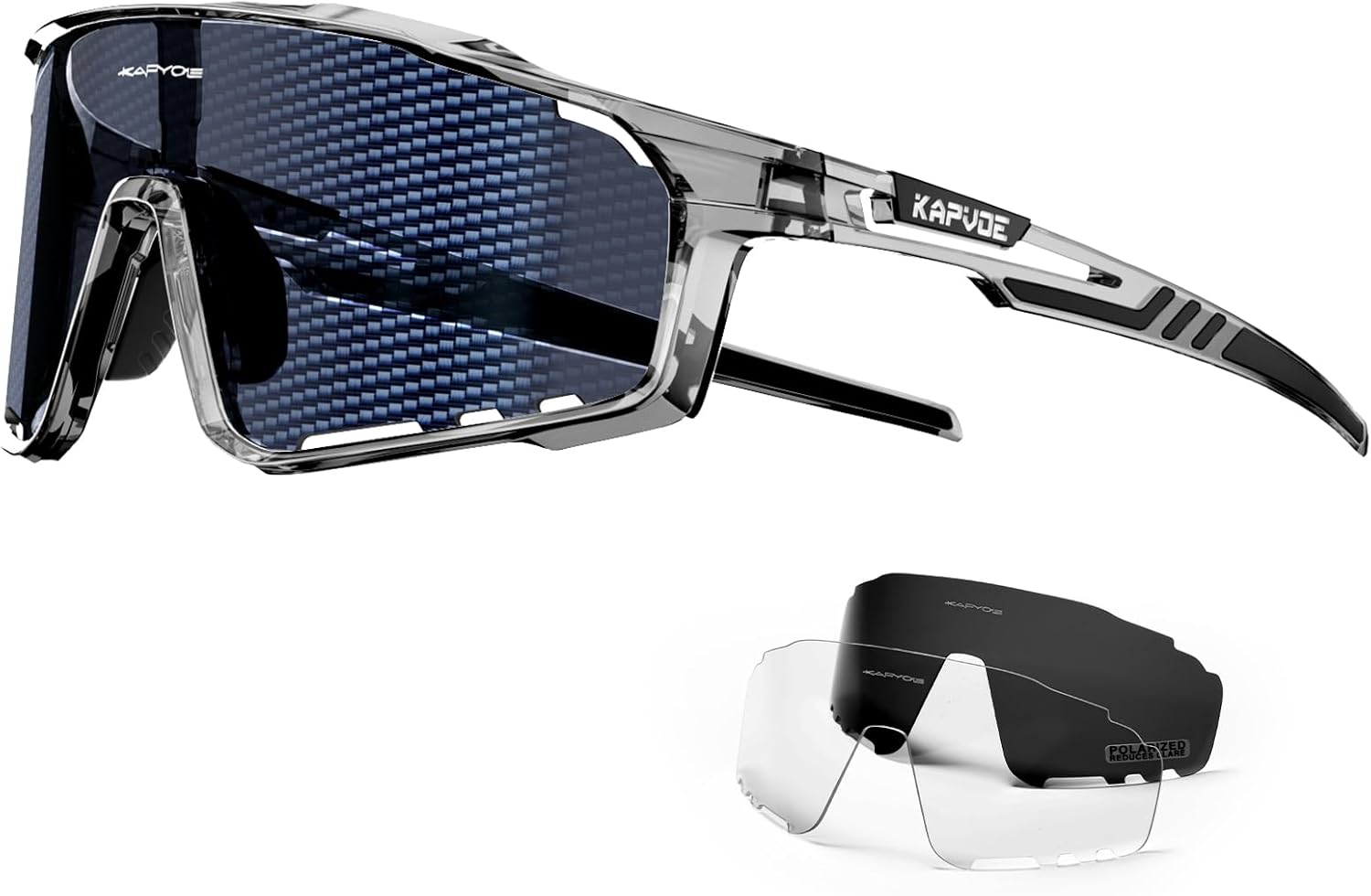 KAPVOE Polarized Cycling Glasses Men Women Mountain Bike Glasses MTB Riding TR90 Sport Sunglasses Running Bicycle K76
