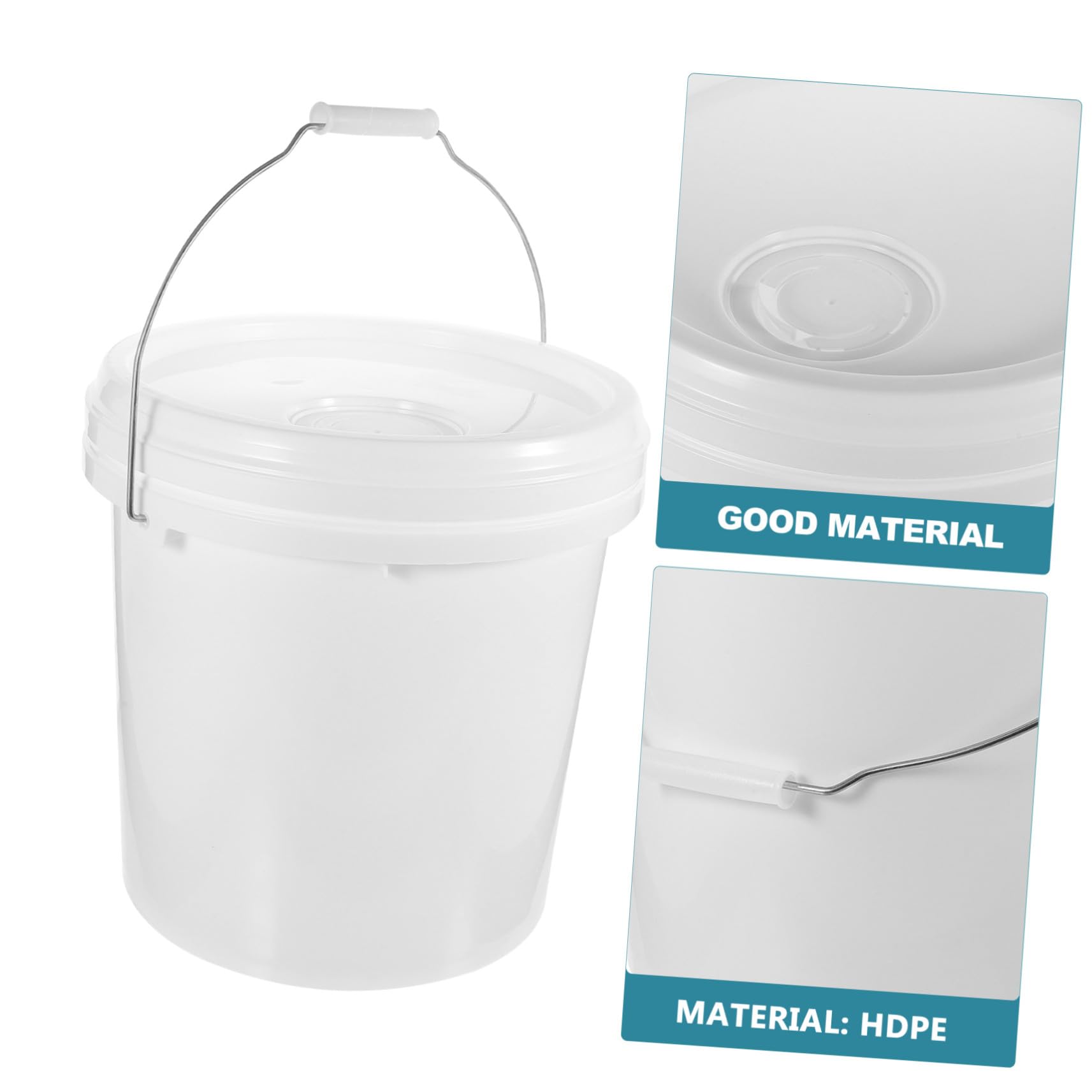 Cubo de Pintura Redondo Blanco Hdpe de 10 L con Tapa