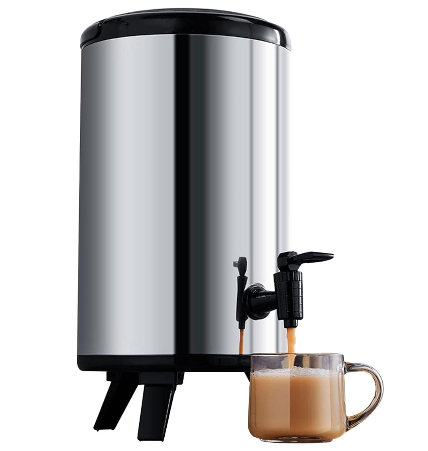 Distributore di acqua calda da 18 litri con rubinetto, in acciaio inox, isolato, per tè al latte, latte di soia, caffè