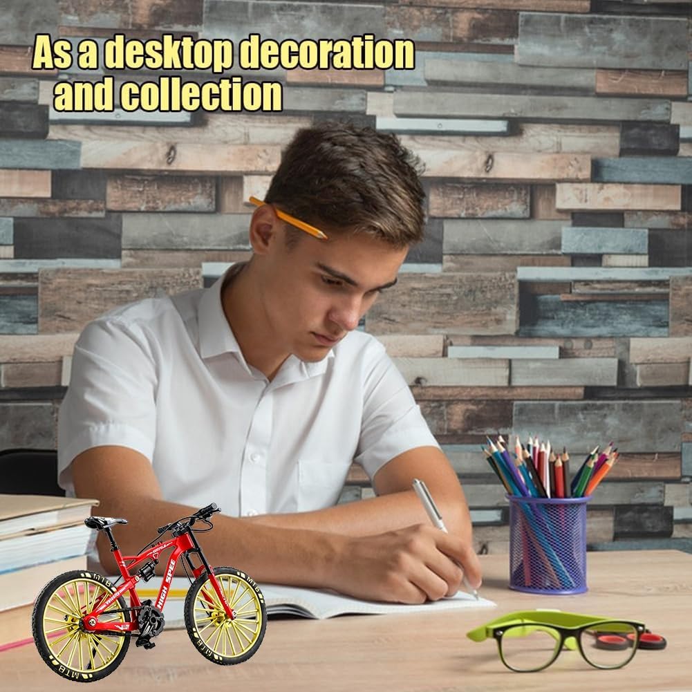 Mini Finger Bikes, Finger Bicycle, Bicycle Toys, Racing Model, Model Bikes Toy for Children, Toy Gift Set, Birthday Gift-17.8 x 10.8 x 6 cm (Red)