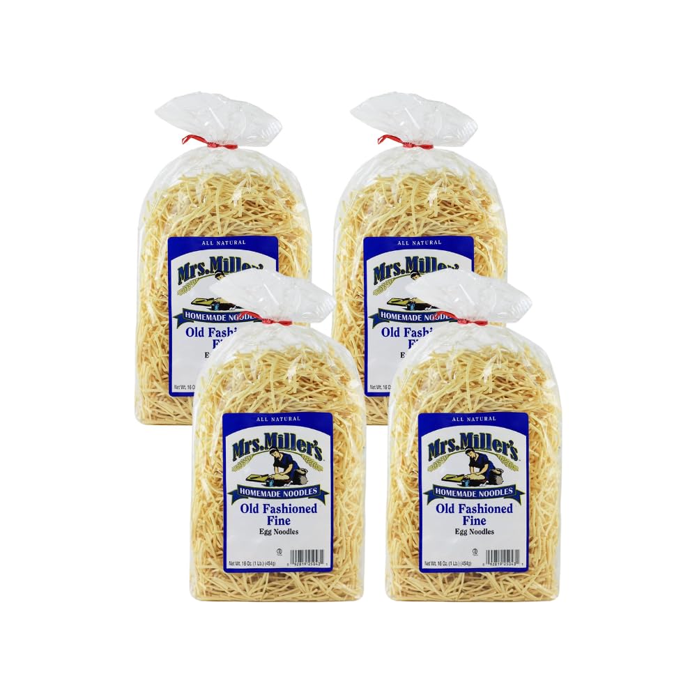 Mrs. Miller's Old Fashioned Egg Noodles, Fine 16 Ounce (Pack of 4)