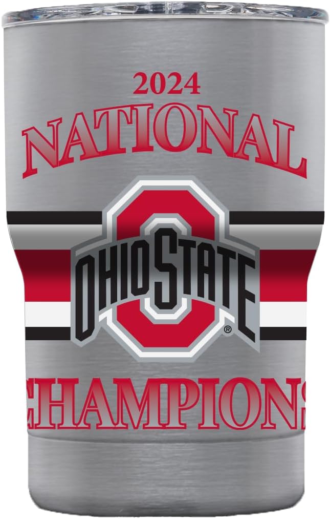Gametime Sidekicks Ohio State Stainless Steel Jacket Tumbler - Officially Licensed, 18/8 Stainless Steel, Double-walled, Vacuum-insulated - 2024 Football National Champions