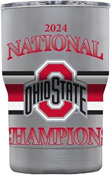 Gametime Sidekicks Ohio State Stainless Steel Jacket Tumbler - Officially Licensed, 18/8 Stainless Steel, Double-walled, Vacuum-insulated - 2024 Football National Champions