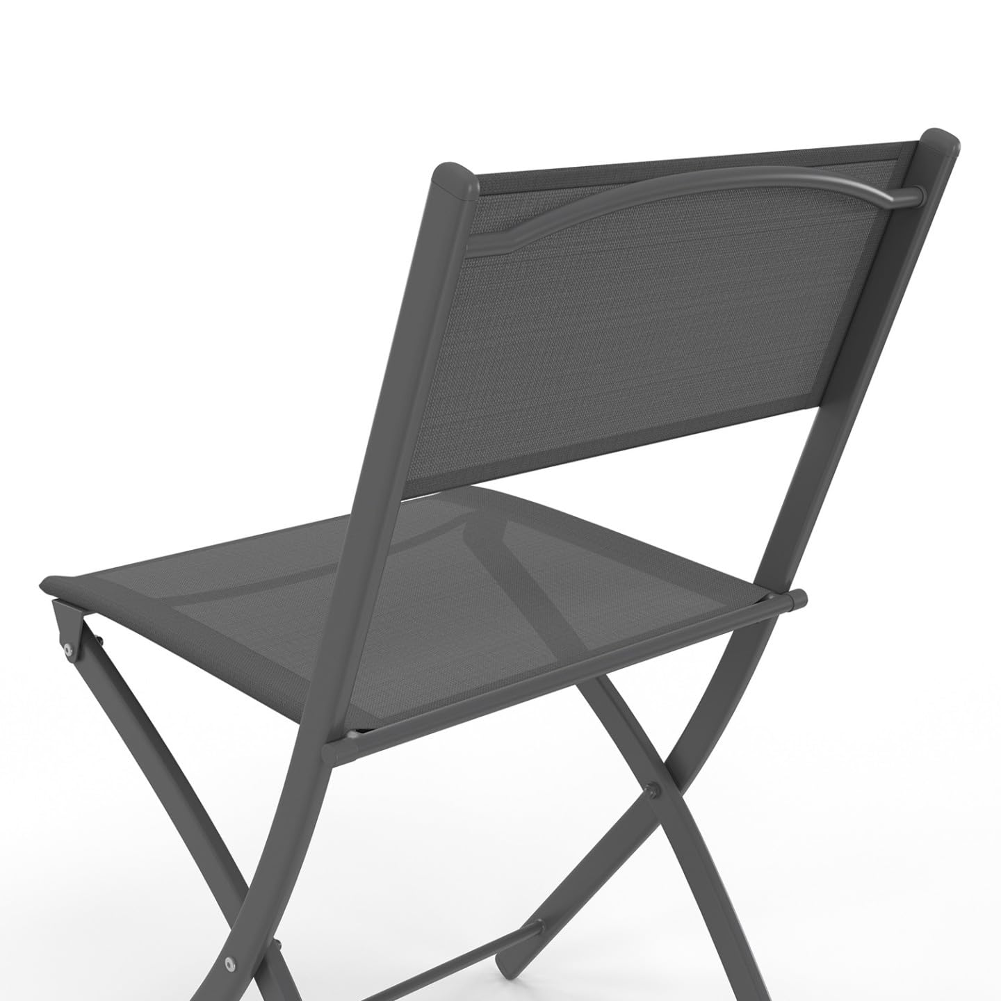 IDMarket - Lot de 6 chaises de Jardin Pliantes Bastia métal et textilène Gris Anthracite