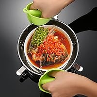 Vista 3 de Molde de flan con tapa, juego de olla a presión de acero inoxidable con mango de fácil elevación, olla a presión eficaz, Flanera Flan Maker