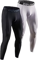 DEVOPS Men's 2-3 Pack Compression Pants Athletic Leggings with/without Pocket - UPF 50+ Moisture-Wicking All-Season