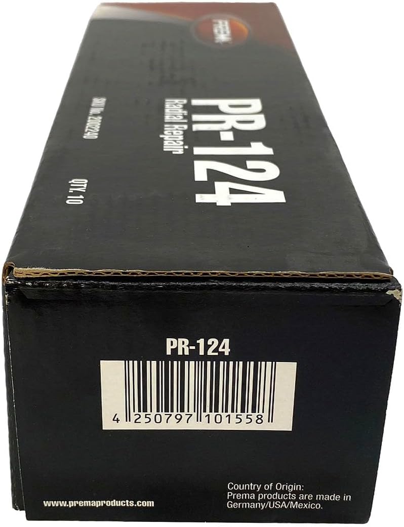 PREMA PR-124 Radial Tire Patches - Passenger Tire and Truck Tire Repair Patches - 8-3/4 x 3-1/4 inch 2 Ply Vulcanizing Tire Patches - 10 Per Box