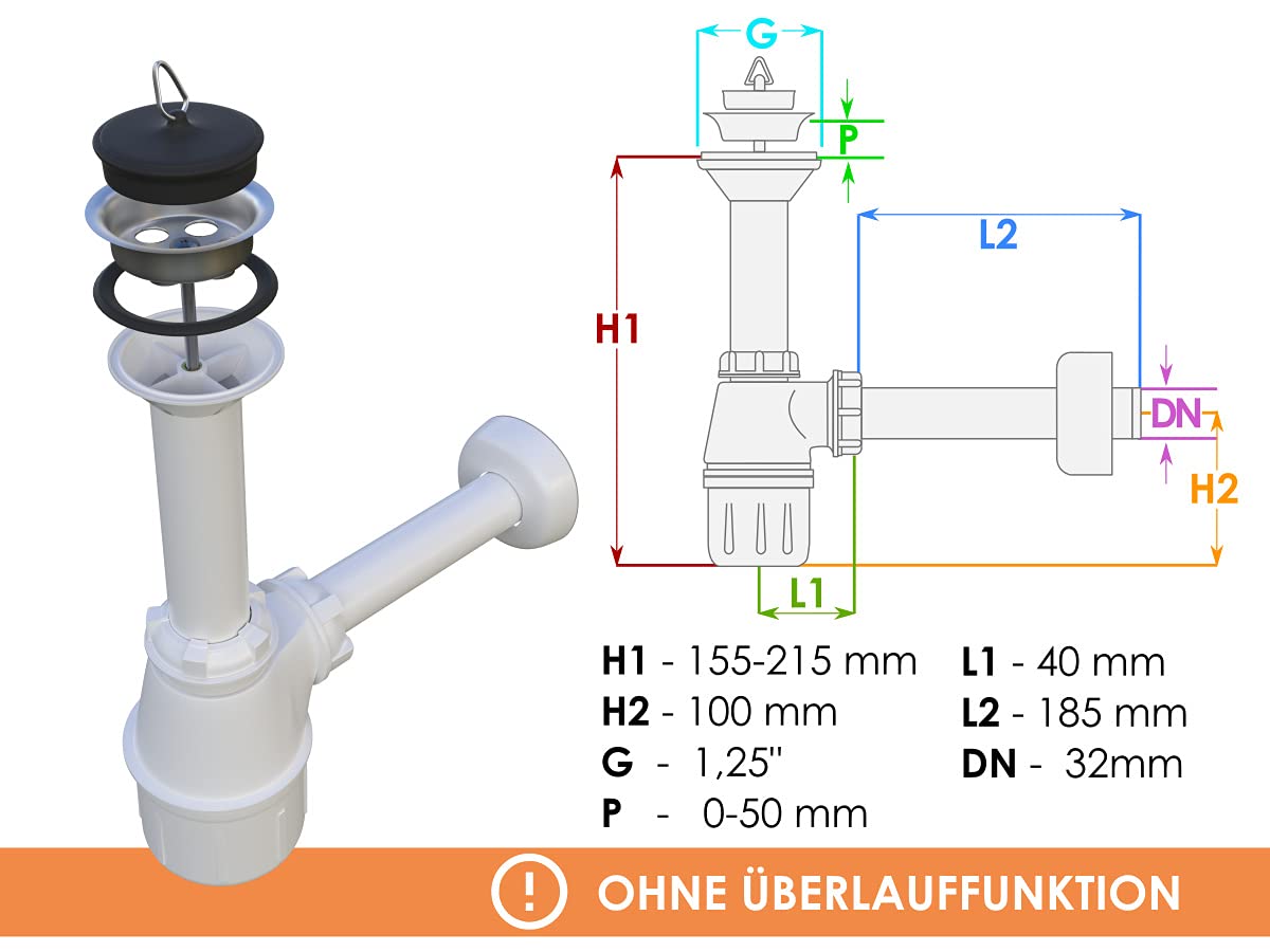 Udine II - Set di mobili da bagno con lavabo e sifone, bagno moderno, completo, con specchio, mobiletto per lavabo, armadietto alto, senza illuminazione, Bodega